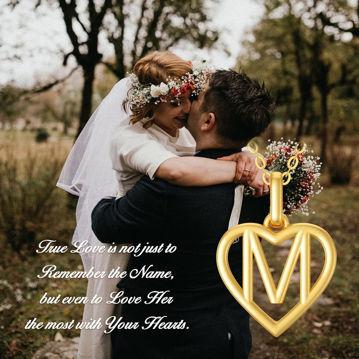 SISGEM 14K Yellow Gold Heart Initial Necklaces for Women, Real Gold Heart Pendant Letter M Alphabet Necklace Jewelry Gift for Her, 18" - Image 5