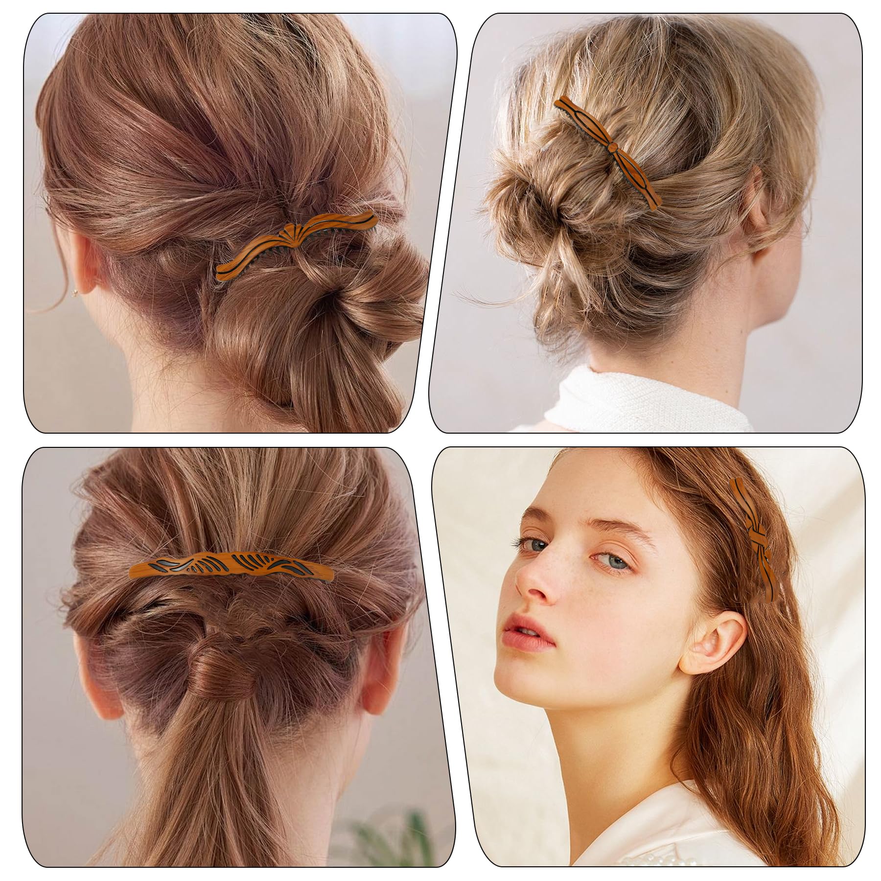 Französischer Haarkamm – 8 Stück Haarspangen für Frauen, französischer Kamm, französische Seitenkämme, Haarkamm für Frauen, Retro-Kunststoff, französische Haarspangen für Braut, Hochzeit, Party