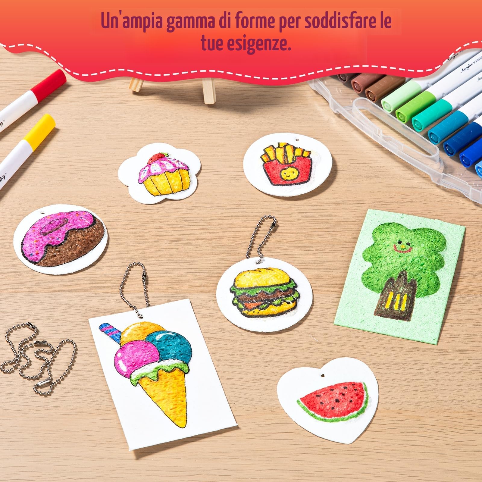 EXTSUD Magico Puffy Paint, 68 pezzi 3D Schiuma Texture Set da pittura per bambini con 30 fogli di carta da colorare, 24 pennarelli, accessori fai da te e set creativo