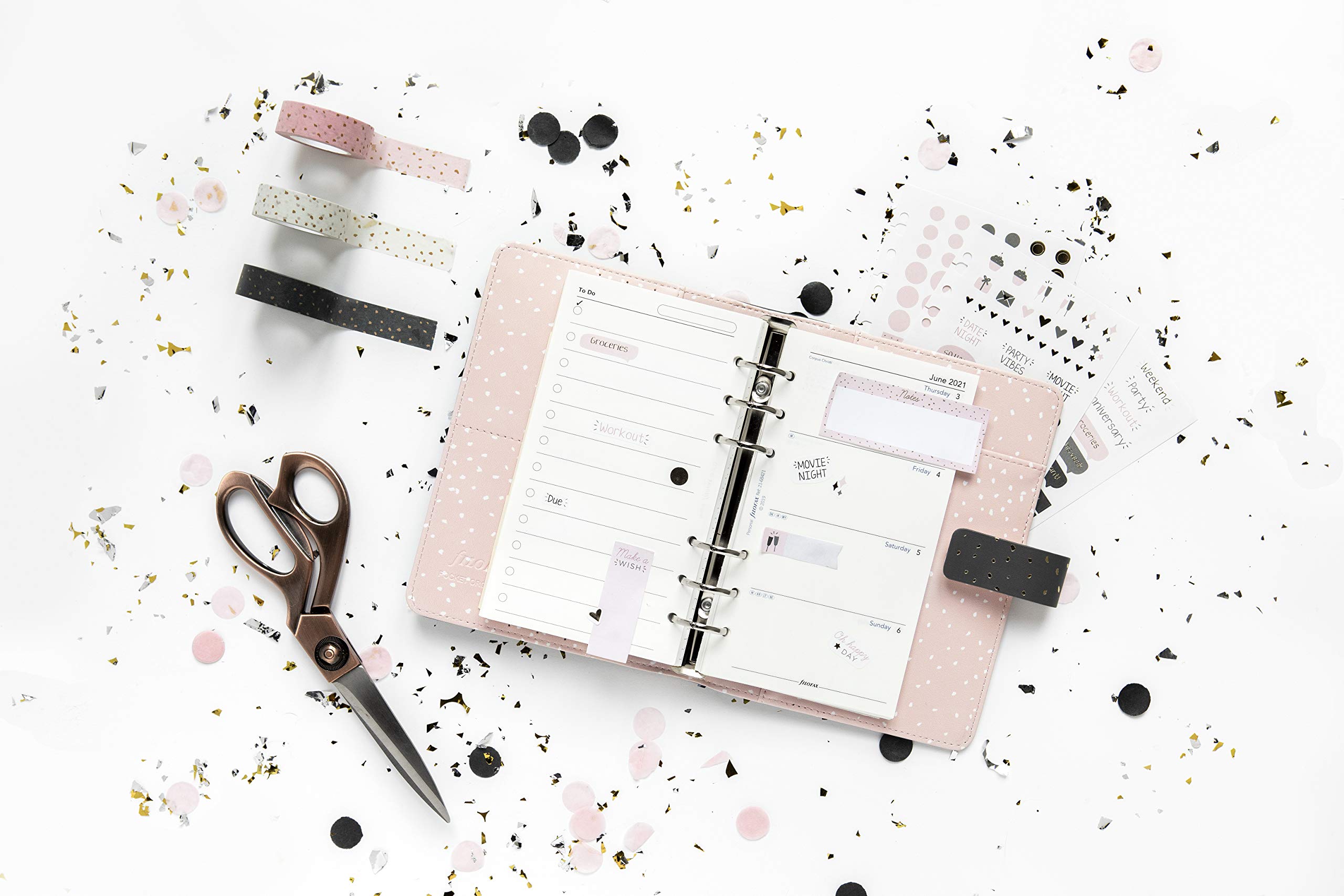 Organiser f.to Pocket 146x128x36mm c/cinturino Confetti rosa Filofax