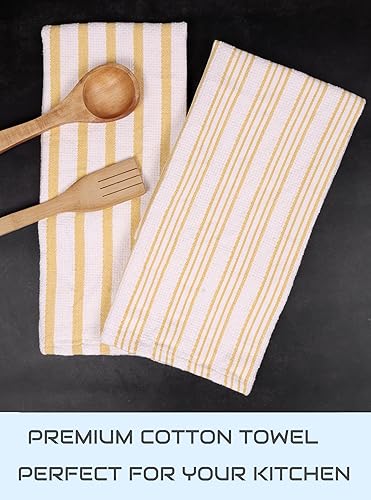 Miniatura 4 de MALLOWEX Juego de 4 toallas de cocina, 16 x 26 y 17 x 25 pulgadas, toallas de mano súper suaves y absorbentes, 100% algodón para secar platos, juego