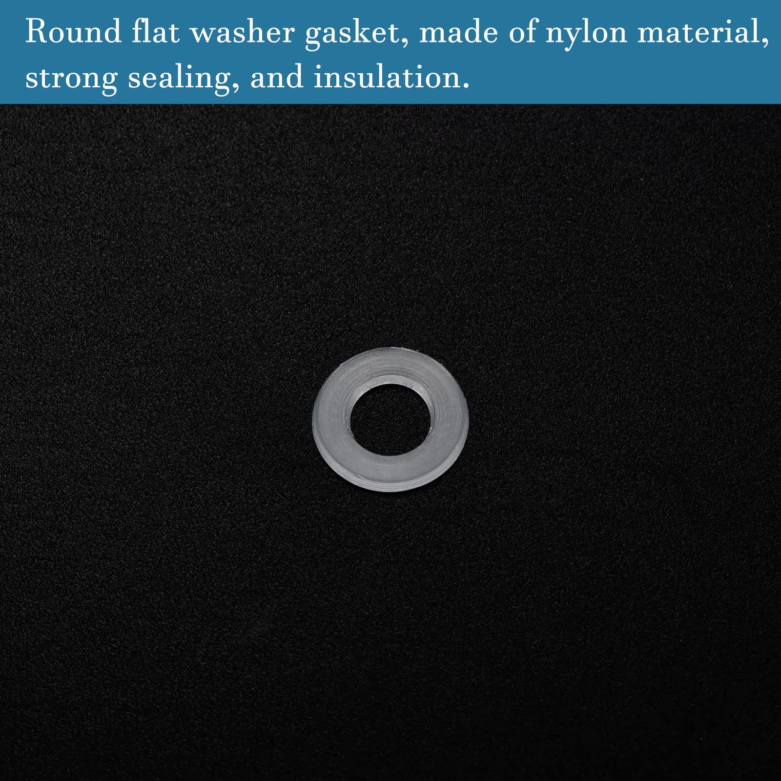 100 Rondelle Piatte Nylon M4 Trasparenti – Guarnizioni Per Rubinetterie, Maniglie Vetro E Valvole, Resistenti E Isolanti