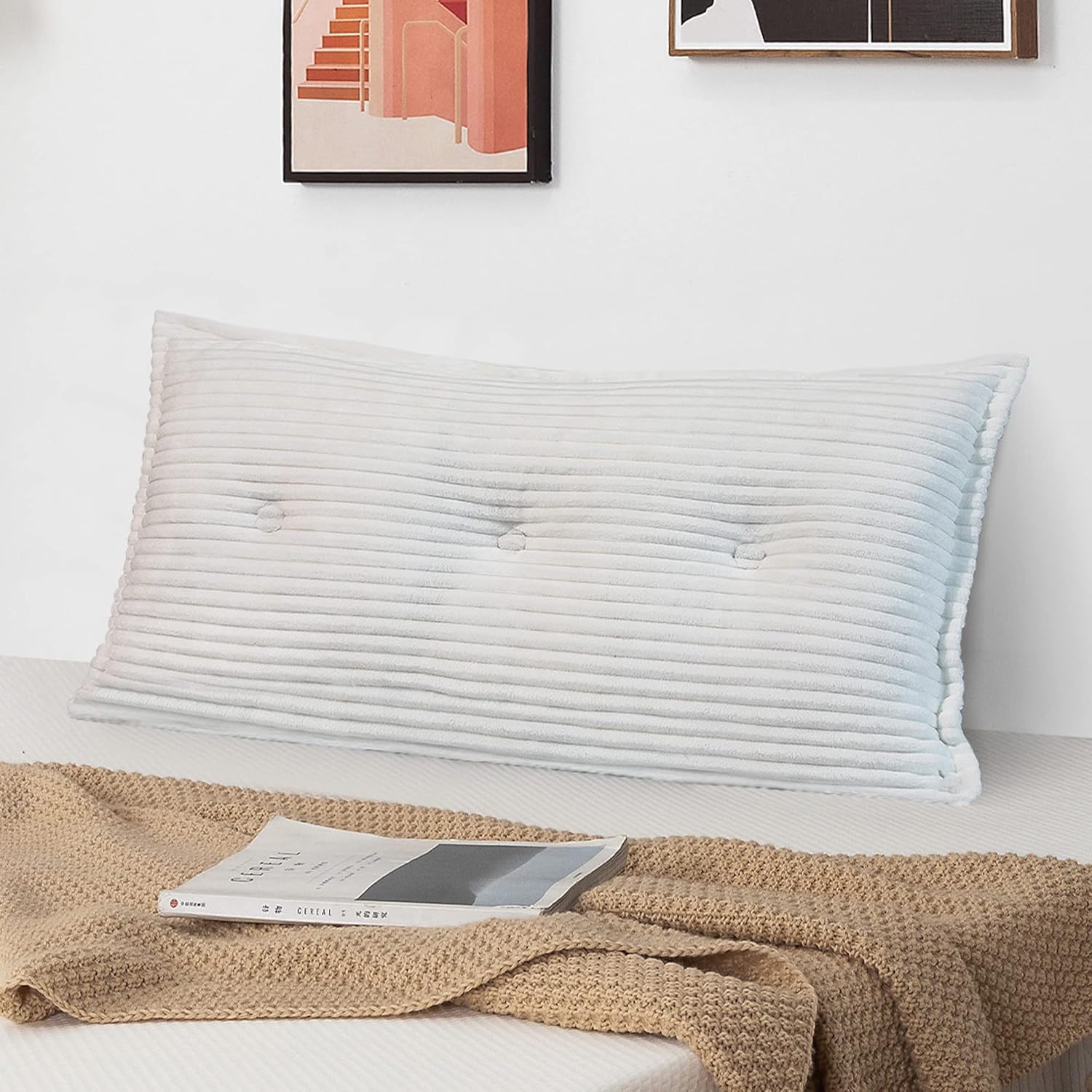 MeMoreCool Large Daybed Pillow Bolster Headboard Pillow Twin, Day Bed