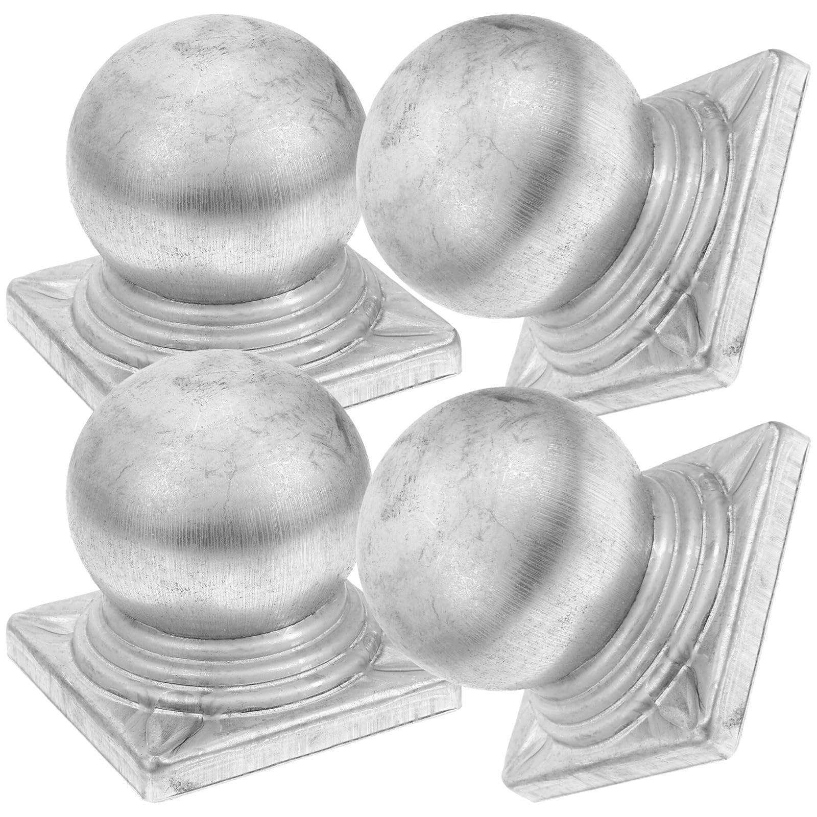 Capuchon poteau 80x80 clôture fer avec embout sphérique carré x4