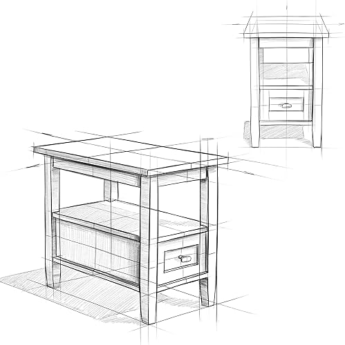 Miniatura 14 de SIMPLIHOME Warm Shaker - Mesa auxiliar rectangular de transición de madera maciza de 14 pulgadas de ancho, color marrón carbón envejecido, para sala