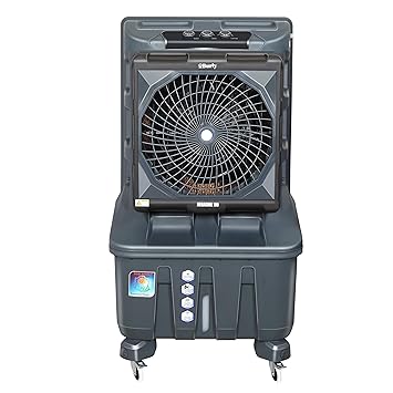 Bhaburly Burly Megacool 100 Ltr Heavy Duty Desert Portable Air Cooler For Antibacterial High Density Honeycomb, Auto Refill & Auto Drain Technology First In Segmnet,Inverter Compatible - Grey - image, photos