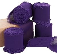 Vista 22 de TONIFUL 4 rollos de cinta de gasa roja - 1 1/2 pulgadas 5.5 yardas de cinta de seda para envolver regalos, bodas, decoración de fiestas, envoltura