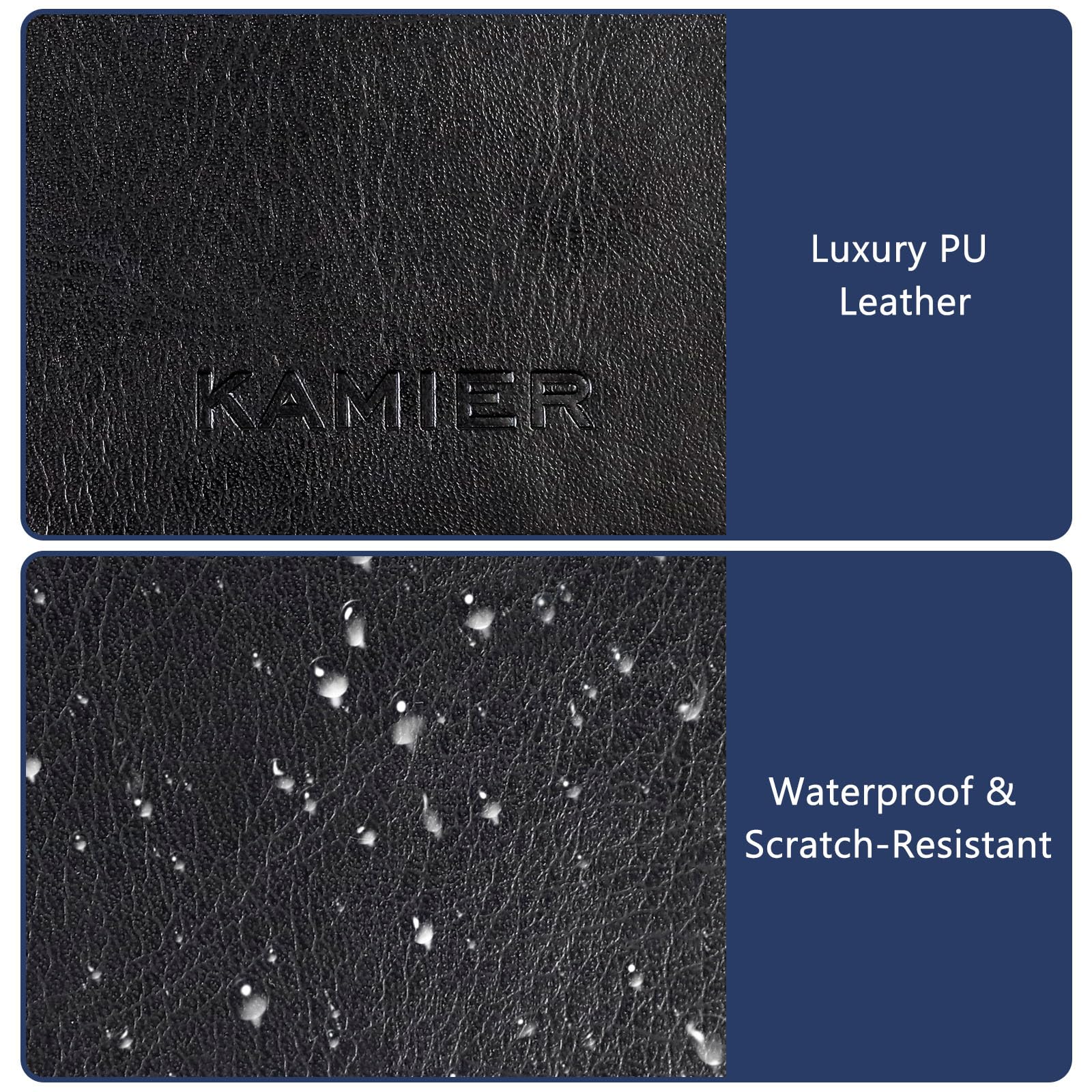 KAMIER Caja de relojes de viaje 2 huecos con cerradura código,Negro | Estuche de cuero PU para guardar relojes, anillos,caja organizadora de relojes adecuada para hombre y mujer