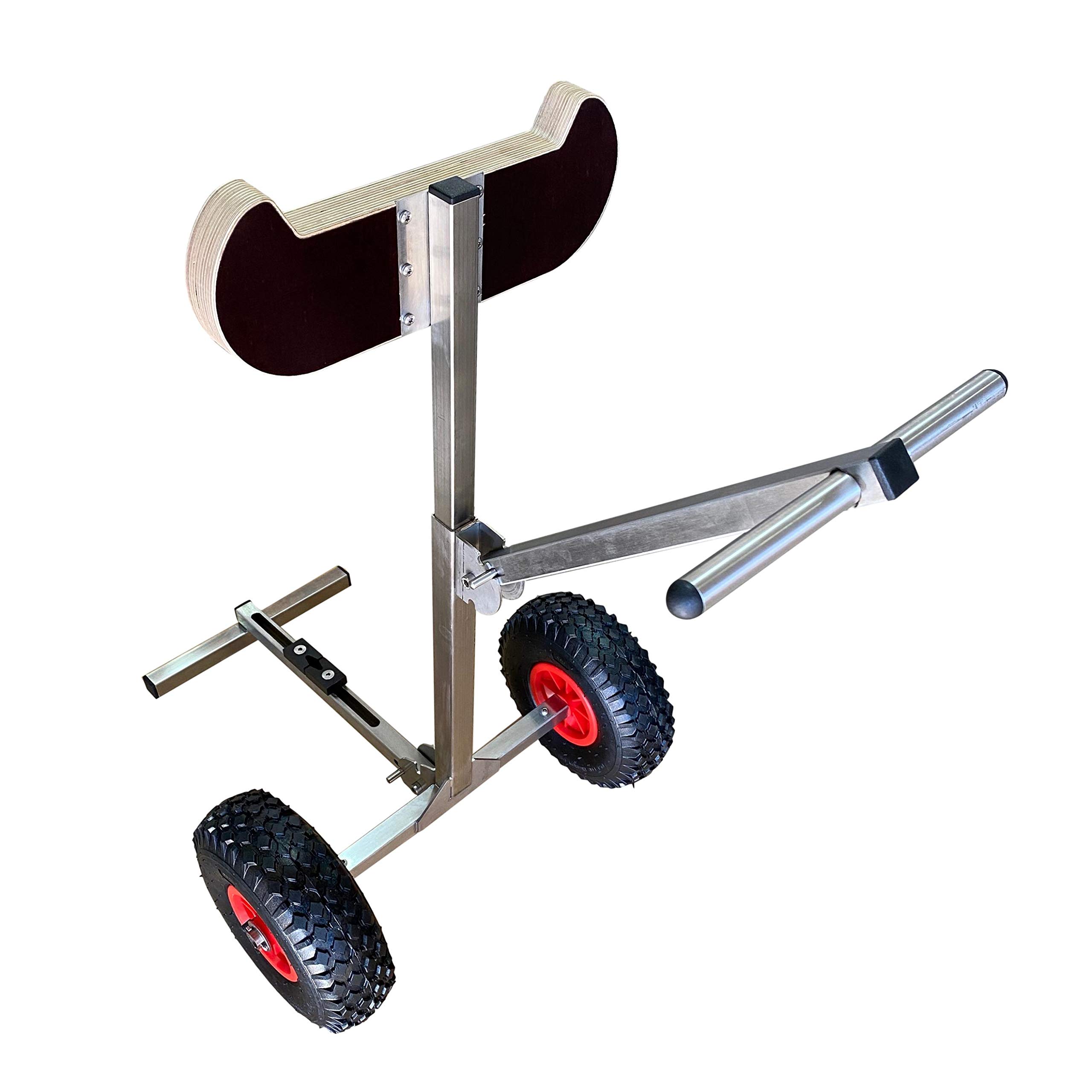 Carrello Trasporto Motore Fuoribordo Pieghevole - Acciaio Inossidabile, Pneumatici Pieni 26cm, Portata 100kg