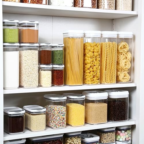 Miniatura 2 de Felli Flip Tite TALL - Recipiente de almacenamiento alto con tapa de 4 pulgadas hermético y anillo superior de fácil apertura, tarro delgado de