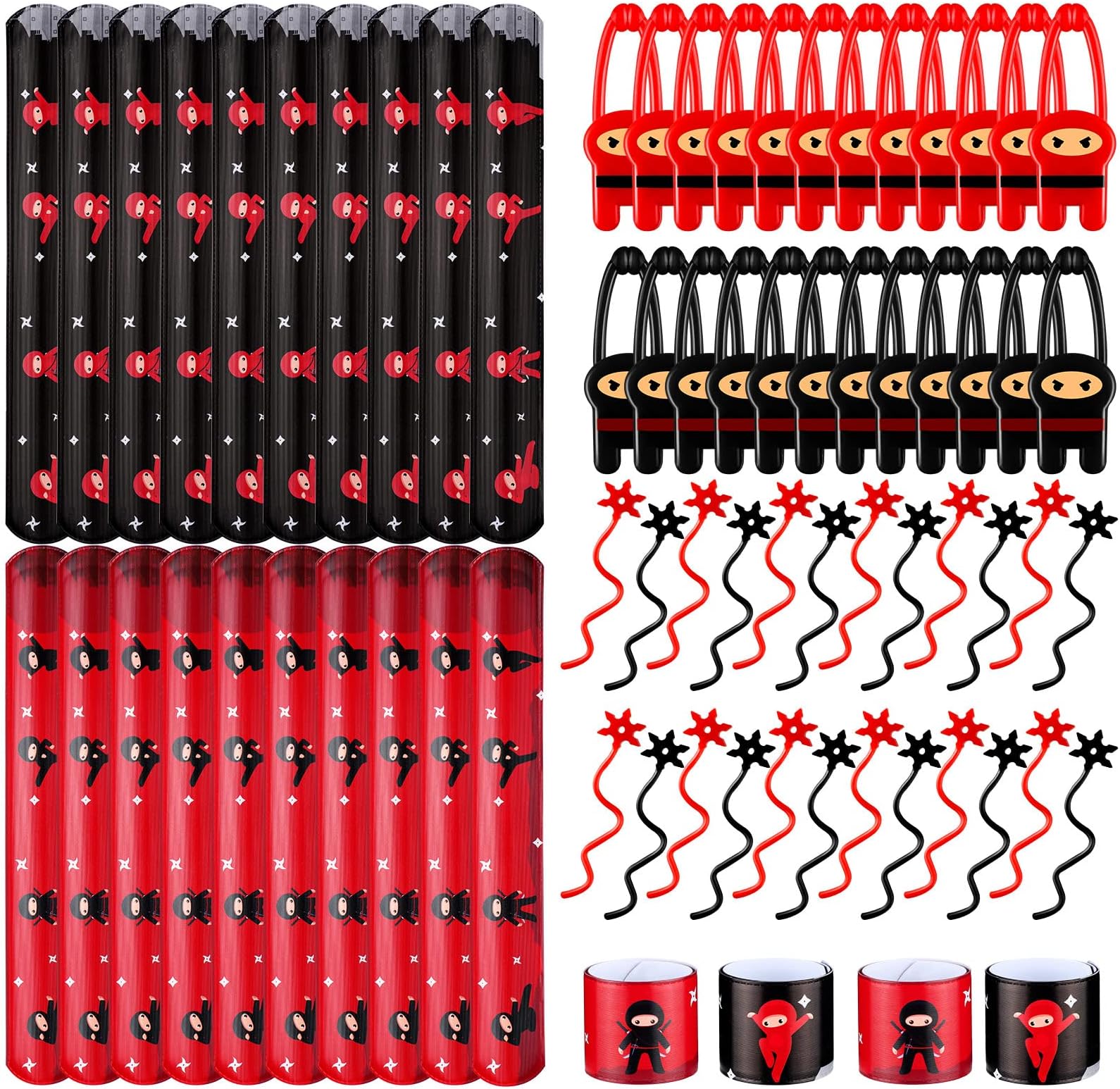 Jiuguva 72 Pcs Ninja Party Favors Bulk Karate Birthday Party Supplies