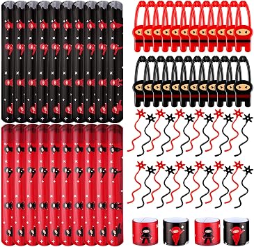Jiuguva 72 Pcs Ninja Party Favors Bulk Karate Birthday Party Supplies