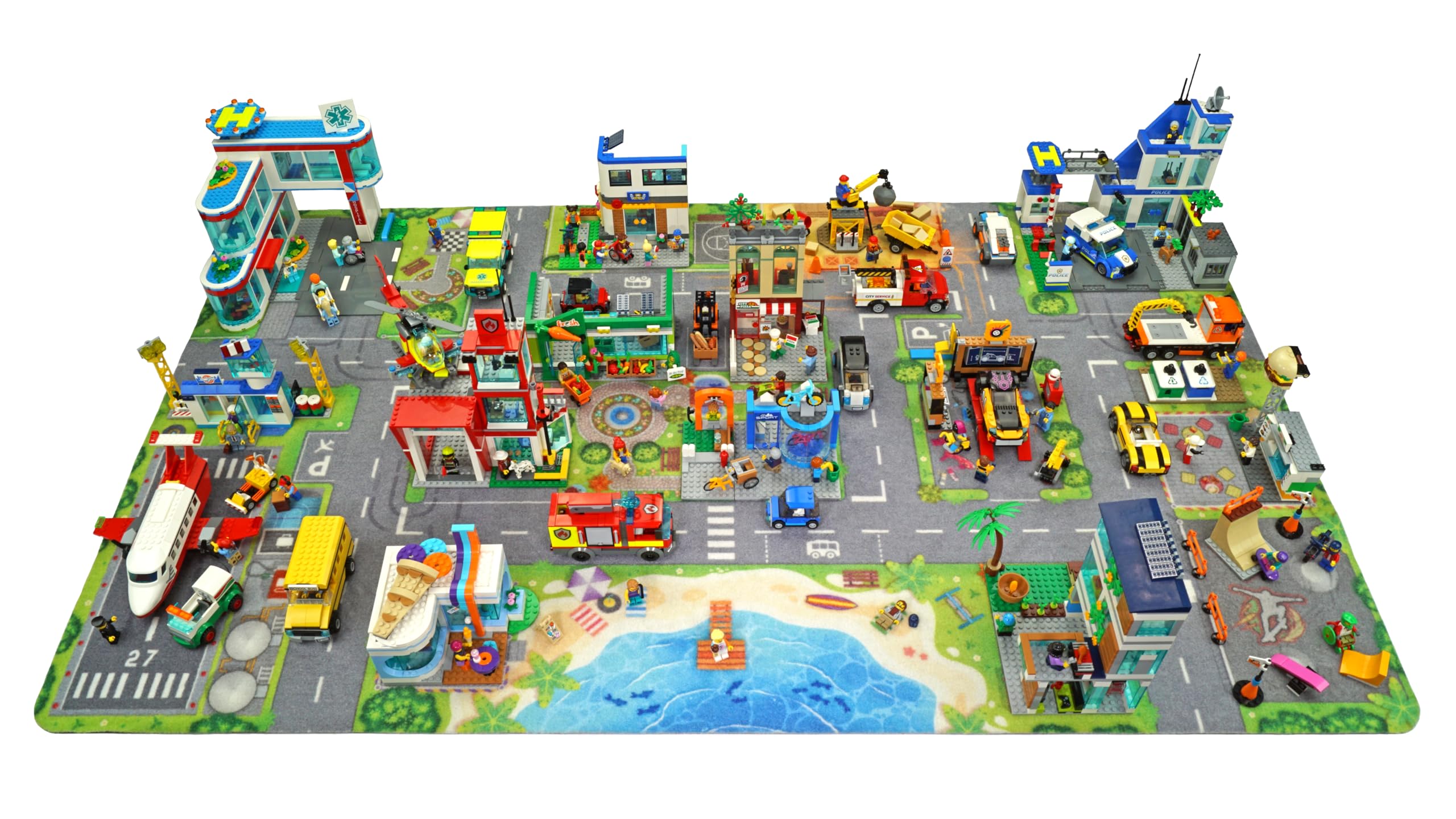 HuggyPlay Spielteppich City Kinderteppich 90 x 150 cm