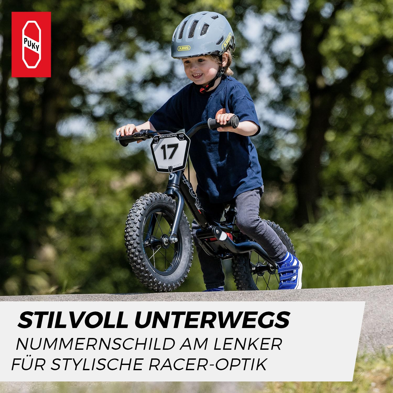 PUKY LR Trail PRO | Leichter Aluminiumrahmen | Sportlicher Ahead Vorbau | Luftbereifte Stollenreifen | Sicherheitspaket | Ideal für Gelände | Stylisches Numberplate Design | Ab 2 ½ Jahren