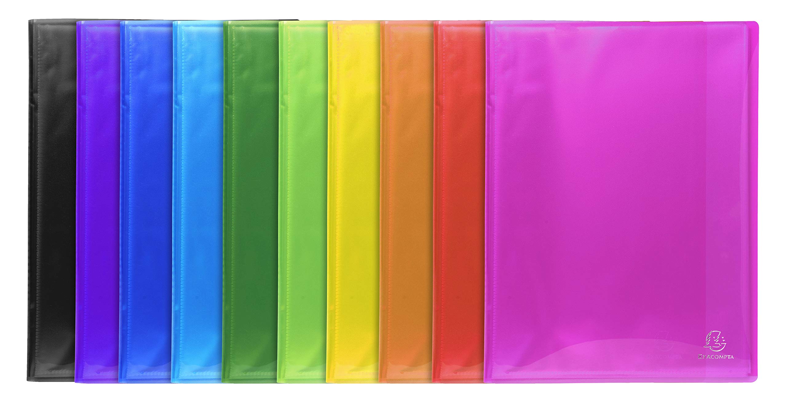 Exacompta - Ref 85870E - Iderama Collection - Semi-Rigid Display Book - 240 x 320mm in Size, Suitable for A4 Documents, 40 Pockets - Assorted Colours (Pack of 12)