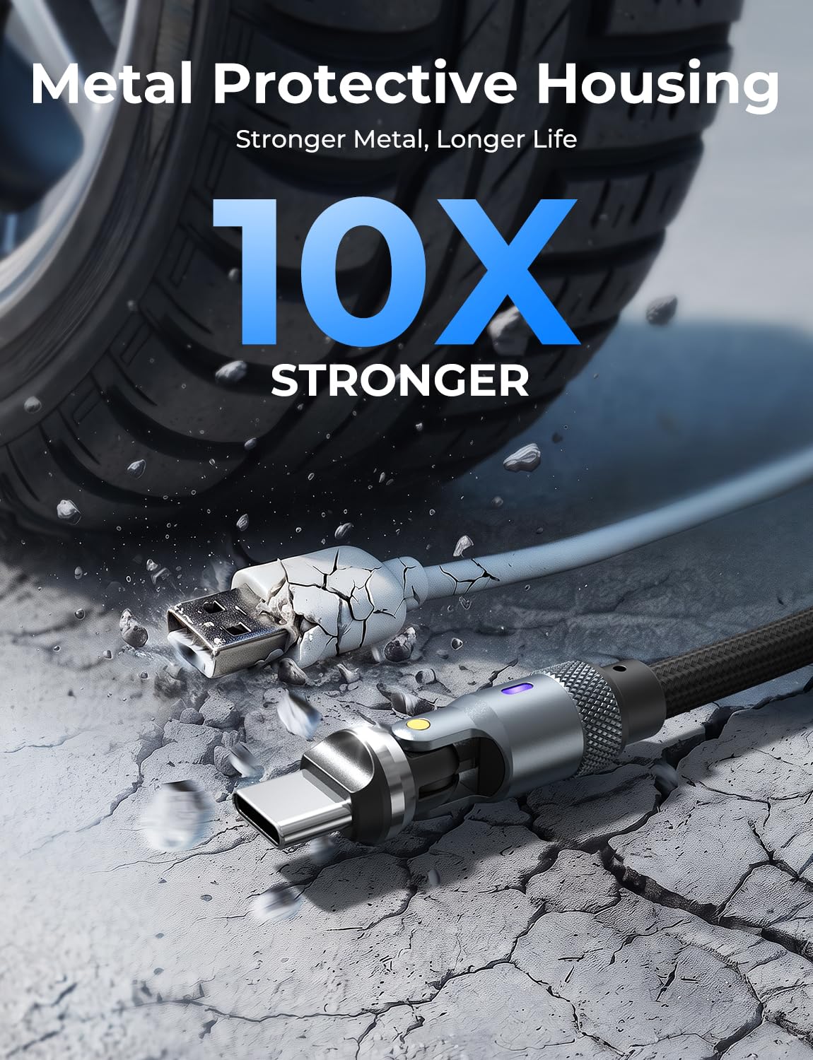 Cable USB C de carga rápida (6 pies), cable USB C a USB C de 240 W