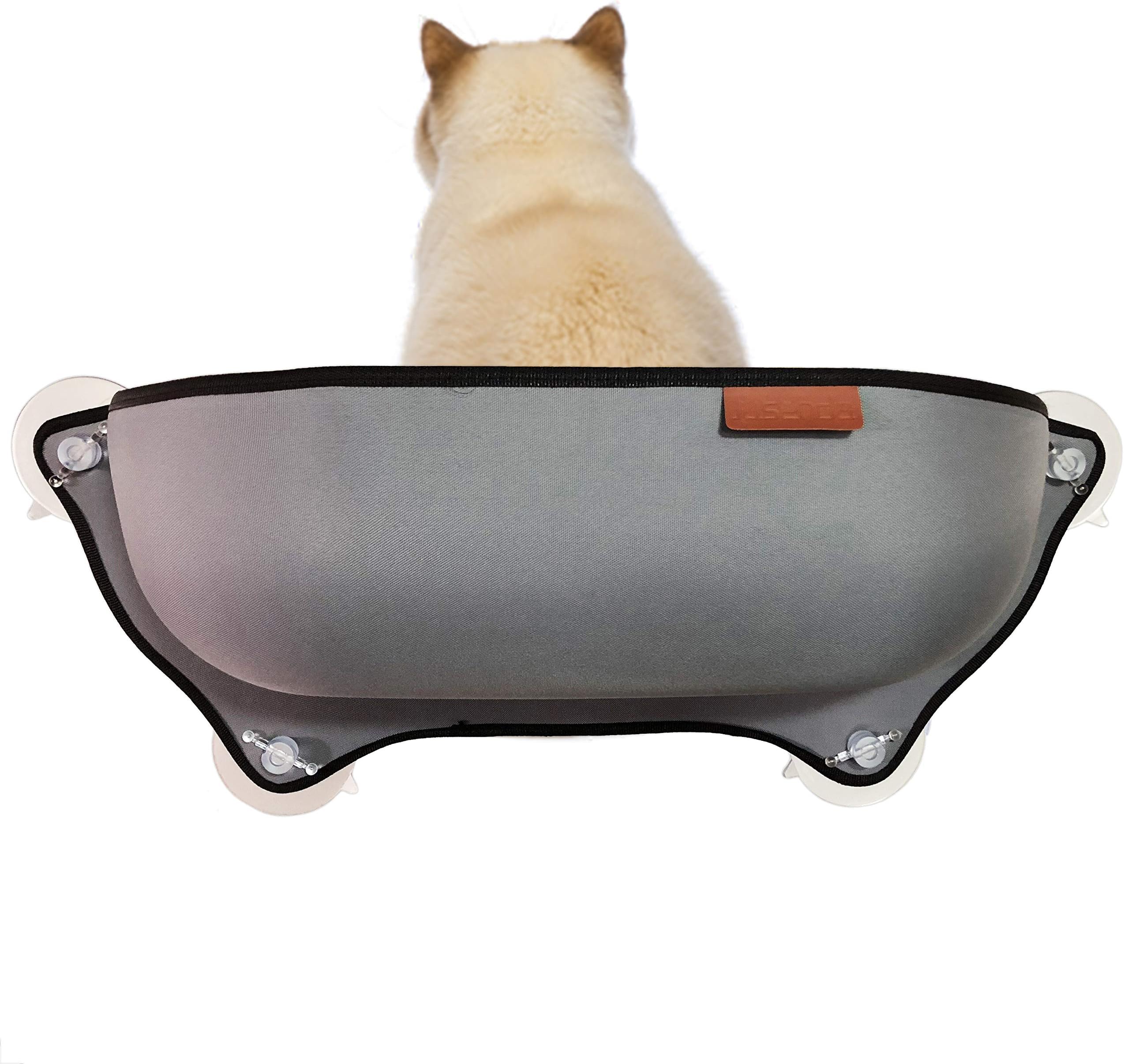 SSZY Cat Window Bed, Cat Window Perch, Cat Car Hammock EZ Mount Sunny Seat Lounger with 4 Suction Cups Cat Resting Sofa Safe Sunbath cat Perch Window for Cats 60lbs
