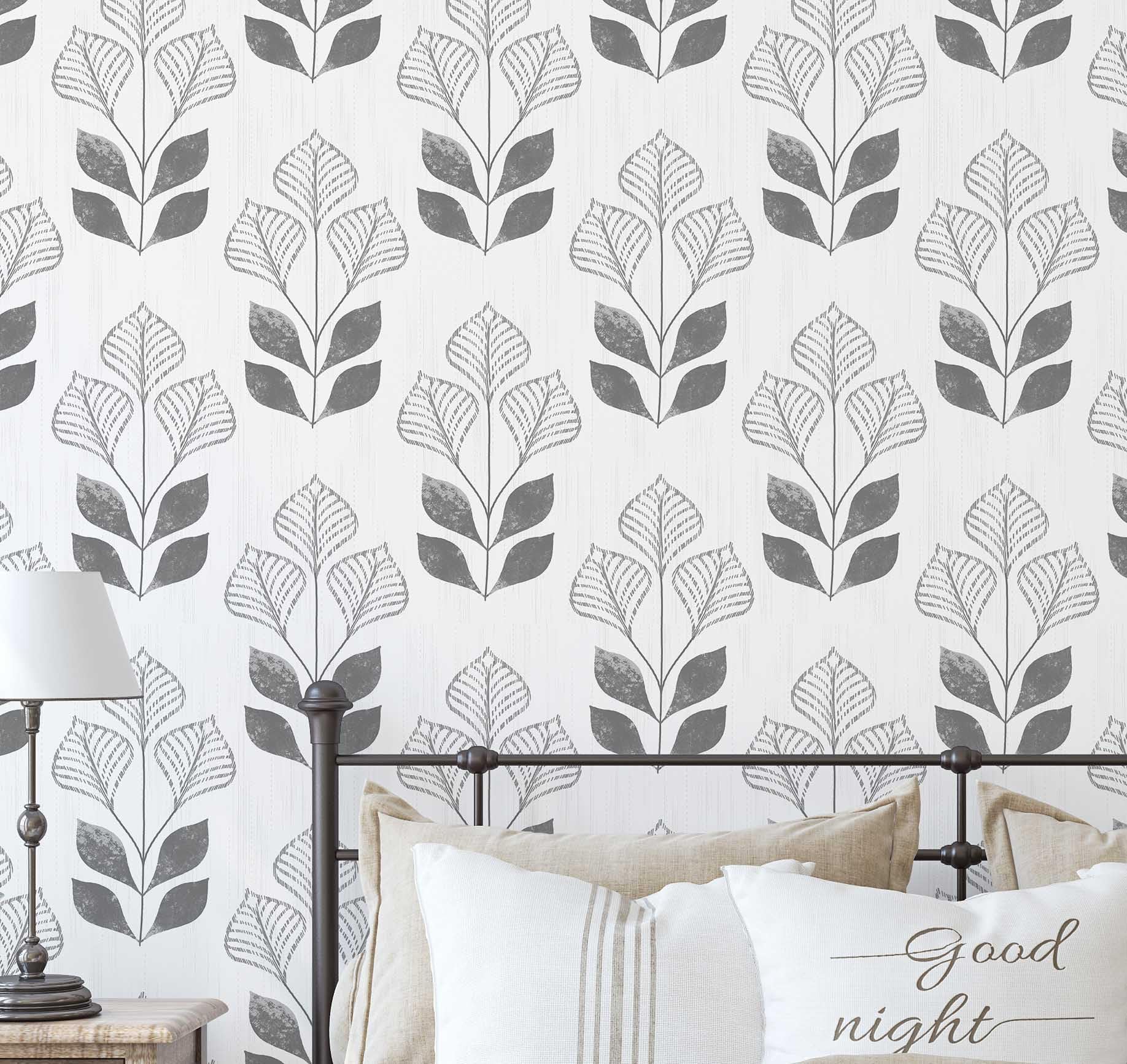 Papel de contacto decorativo gris para renovar las paredes del dormitorio principal