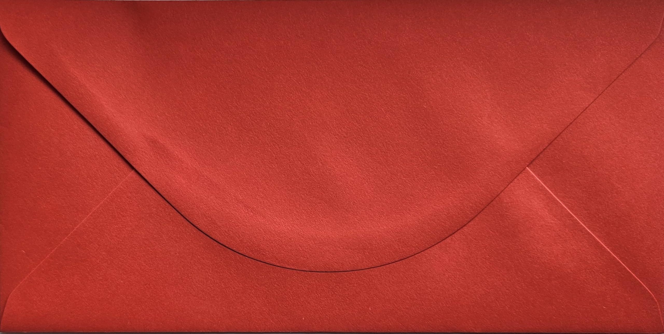 DL - Long 110mm x 220mm Red Envelopes x 25