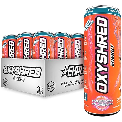 EHPlabs x Ghostbusters OxyShred - Bebida energética saludable Bebidas energéticas sin azúcar, extracto de té verde, vitamina C y L carnitina Cero