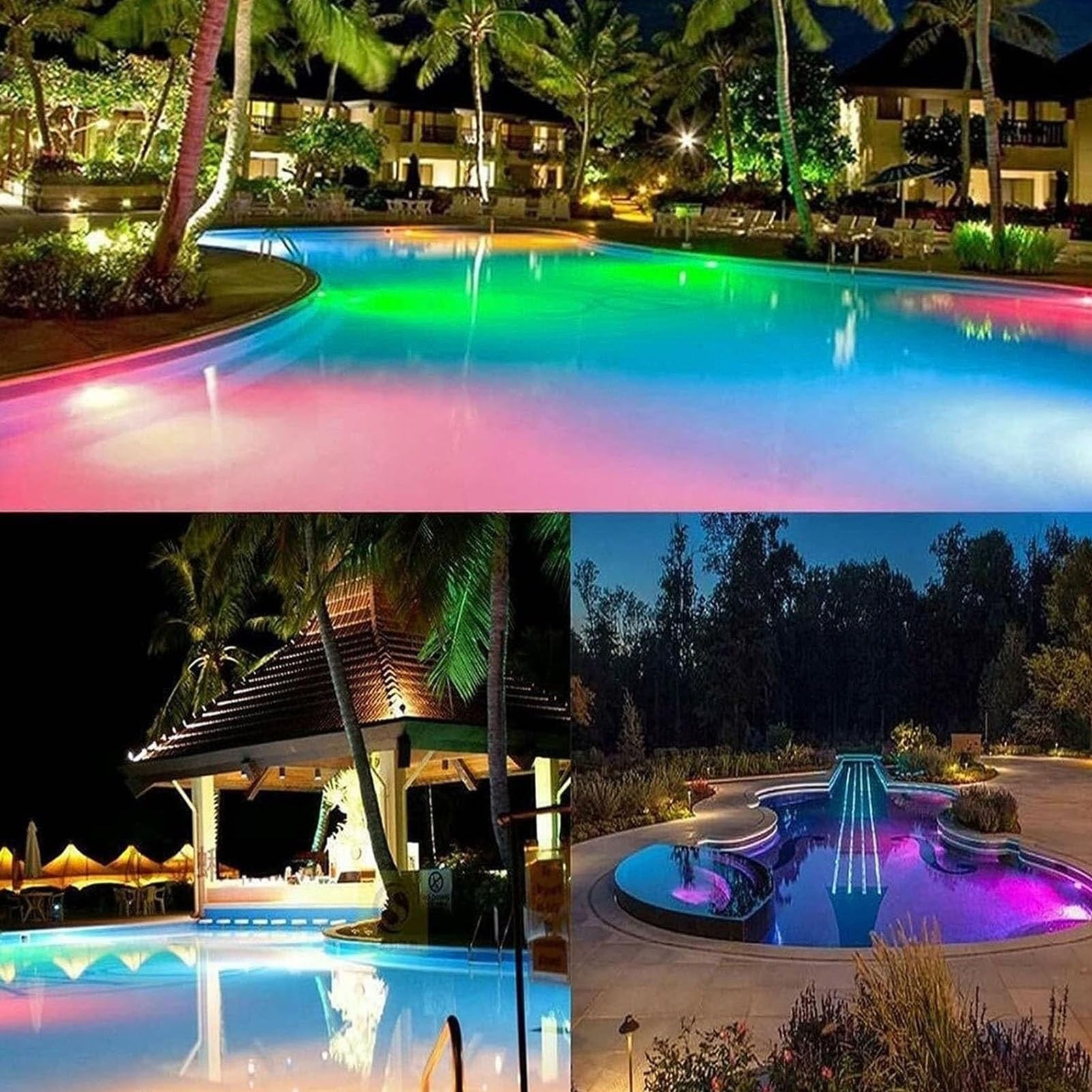 Fontana a LED sommergibile - Luce subacquea a LED for piscina, Faretto subacqueo impermeabile IP68, Luci da incasso for giochi d'acqua da 12 V, Faretto a LED, for laghetto, Illuminazione subacquea