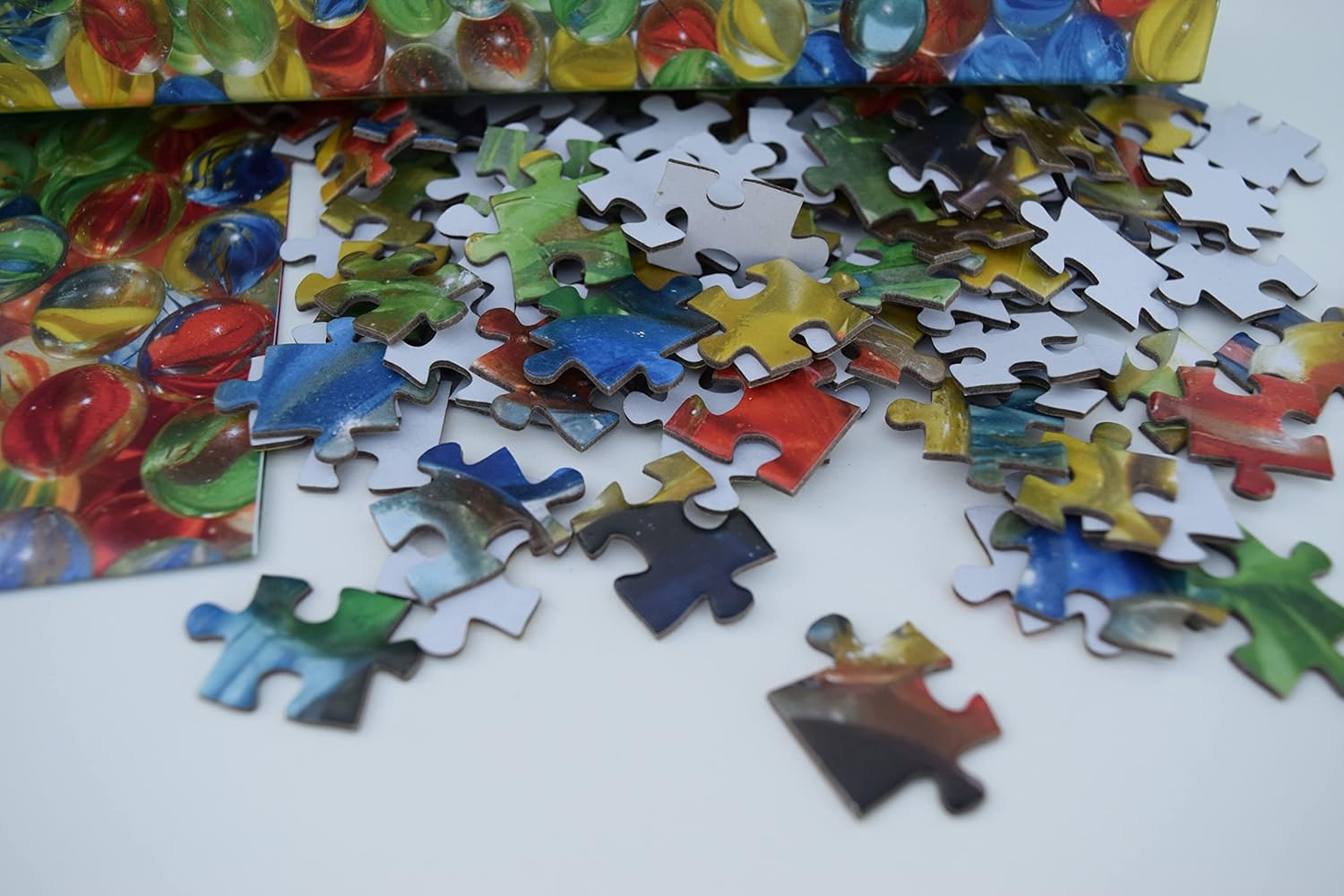 Parachute Puzzles Lost Marbles Puzzle - 1000 Piece Jigsaw Puzzle for Adults Bright Colorful Marbles, Super Fun and Challenging