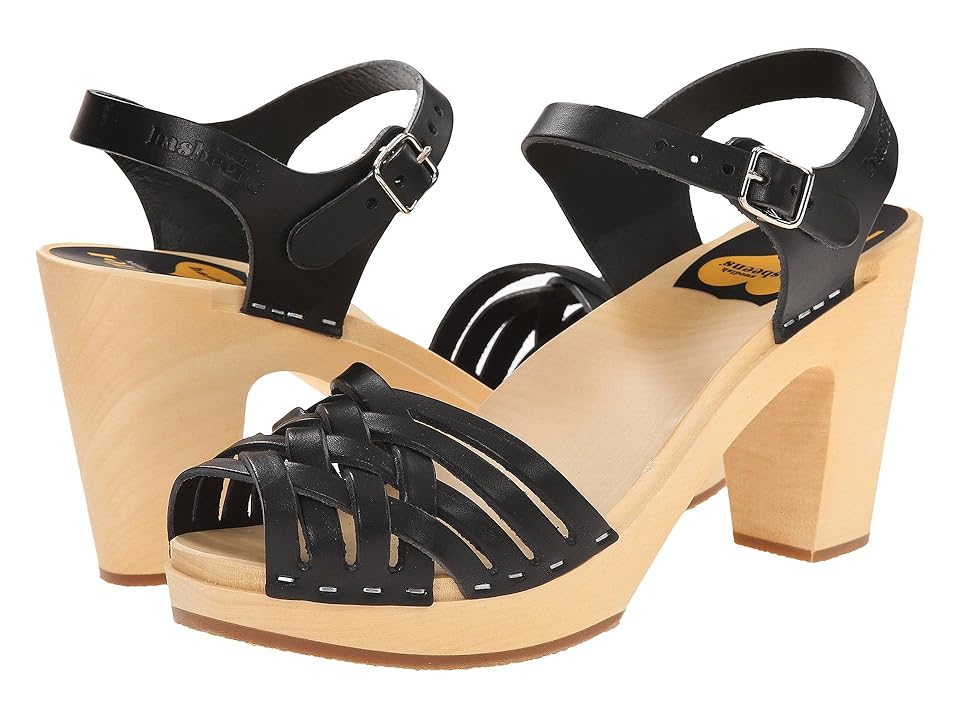 

Swedish Hasbeens Braided Sky High (Black/Nature) High Heels