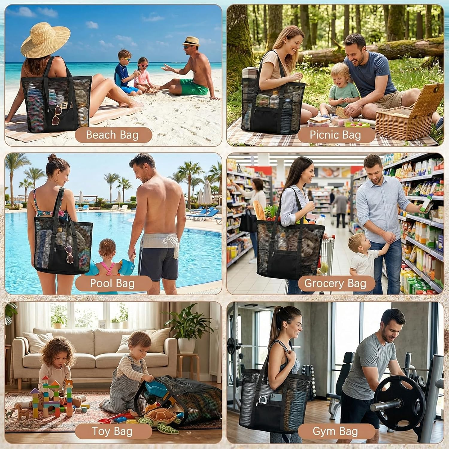 Women's Mesh Beach Bag - Image 7