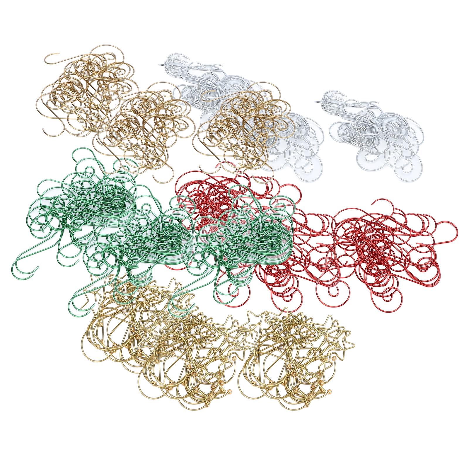 ANGGREK Xmas Hooks, Iron Wire Festive S Shaped Double End Xmas Tree Hooks 100Pcs for Wreaths Stockings (1)