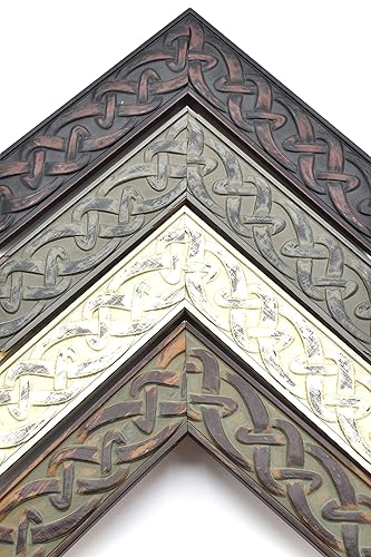 Irish Celtic Picture Frame, 1 34" Handcrafted Custom Frames For Wall Art Posters And More, Natural Wood With Premium Acrylic Cover For Wall Hanging