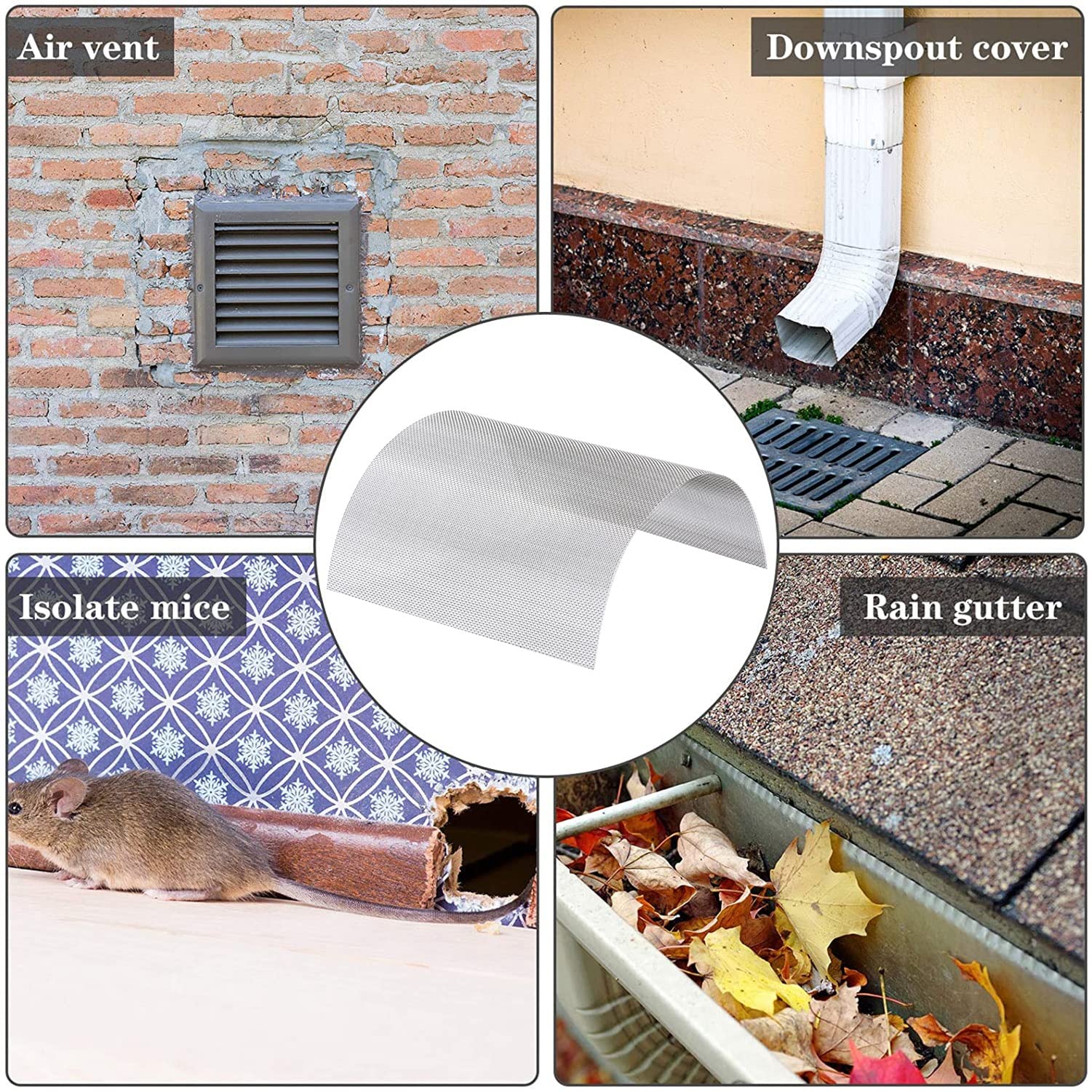 304 Edelstahl-Drahtgeflecht, 20 Lüftungsschlitze, Nager & ct Sn, 1 mm Lochgröße für Garten und Luft, rostbeständige Netz-Lösung