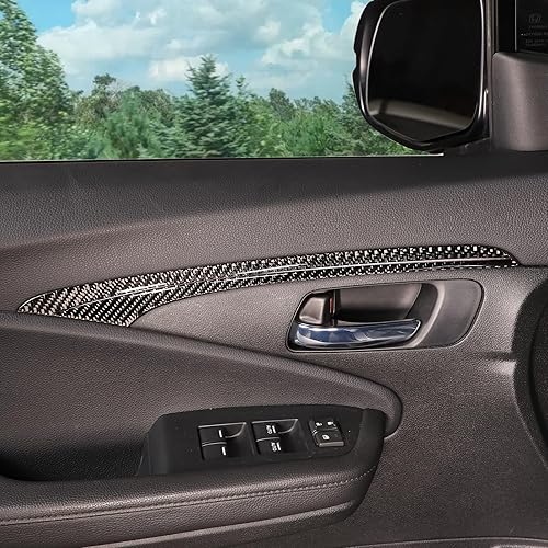 Miniatura 5 de 4 piezas de decoración de puerta delantera para Honda Pilot 2016-2022, fibra de carbono, paneles interiores de puerta interior automotriz,