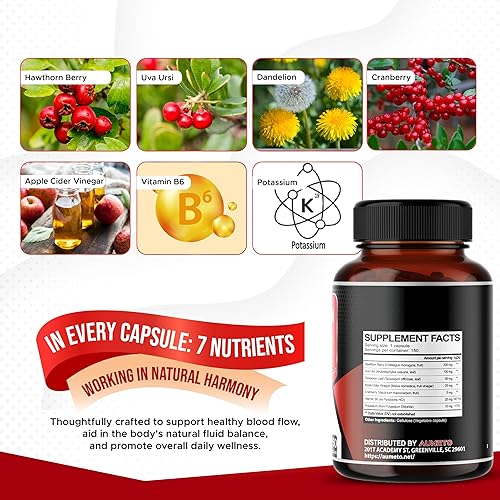 Miniatura 3 de AUMETO 7 en 1 Ultra Hawthorn Berry 12,235 mg de potencia máxima con vinagre de sidra de manzana Uva Ursi Diente de León Arándano - Suplemento para