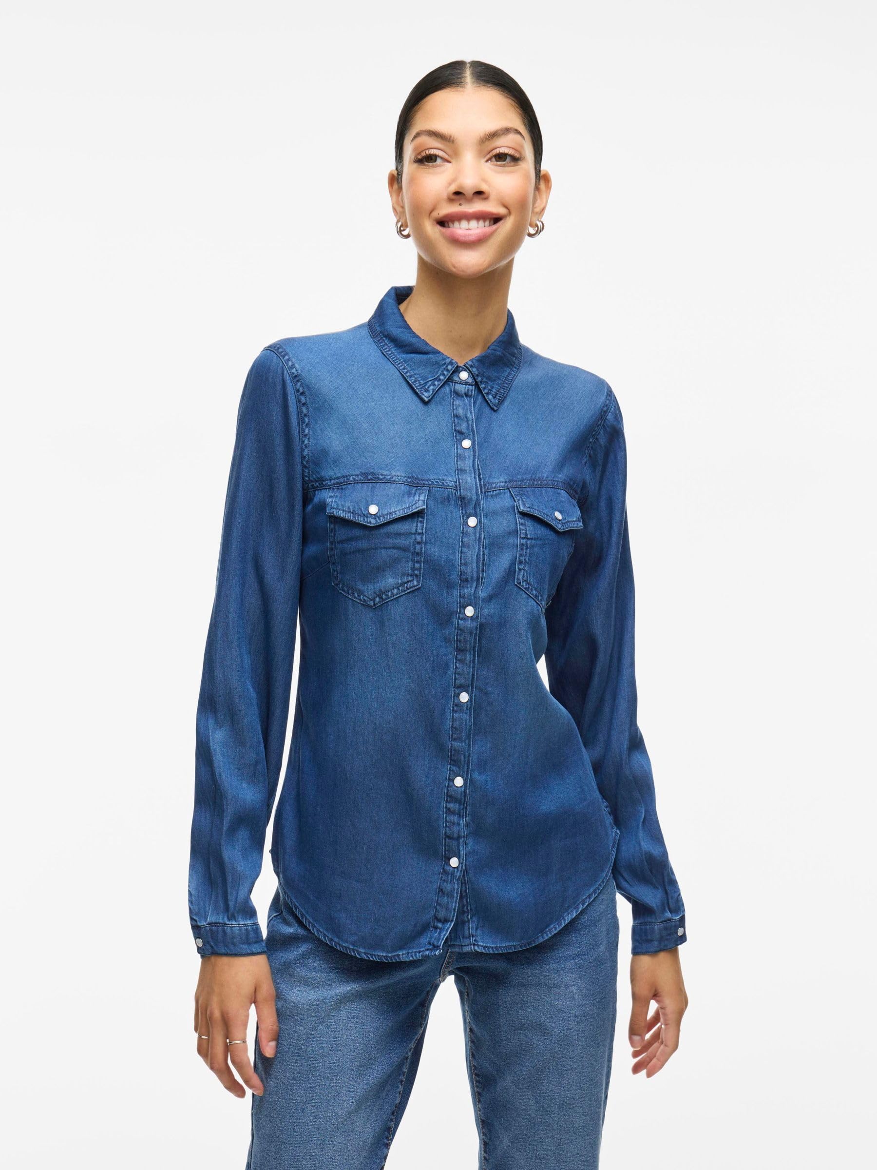 Vila Vibista Denim Shirt/Su-Noos 14033008 pour Femme