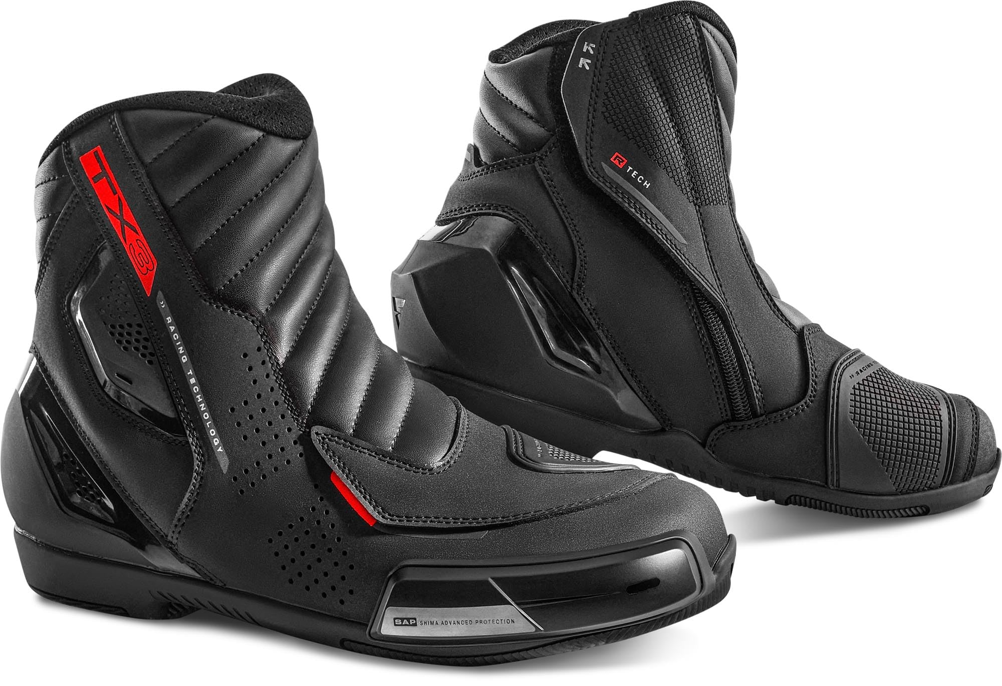 SHIMA TX-3 Stivali da motocicletta, nero/rosso, 45