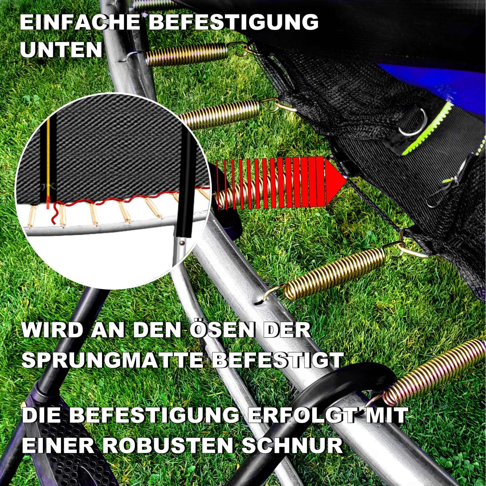 Trampolin Sicherheitsnetz Ø 183 185 244 250 275 277 300 305 335 337 366 370 396 400 427 430 457 460 487 490 (FGIS) Ersatzteile Netz Schutznetz Ersatznetz Gartentrampolin Outdoor