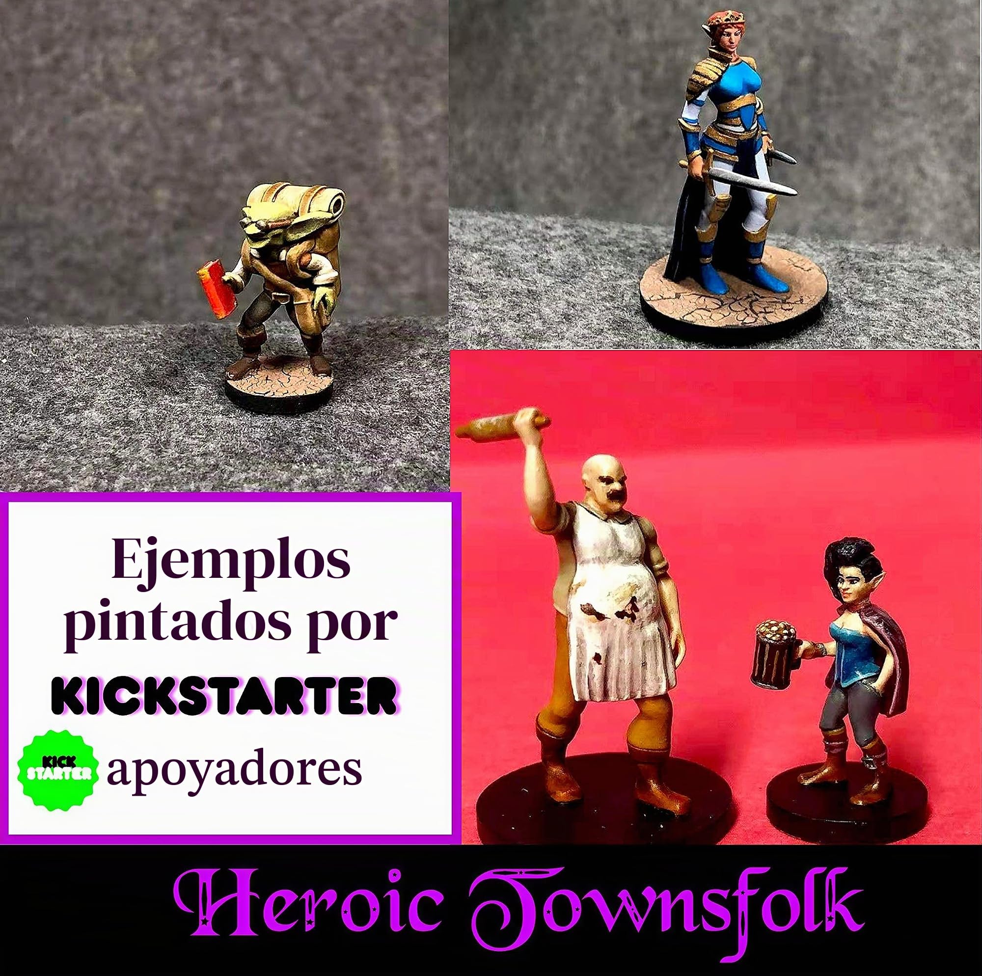 Wildspire 29 Whimsical Townsfolk Fantasy Set para miniaturas de D&D de Dragones y mazmorras para juego de mesa - Set de figuras para pintar, accesorios de D&D y Pathfinder