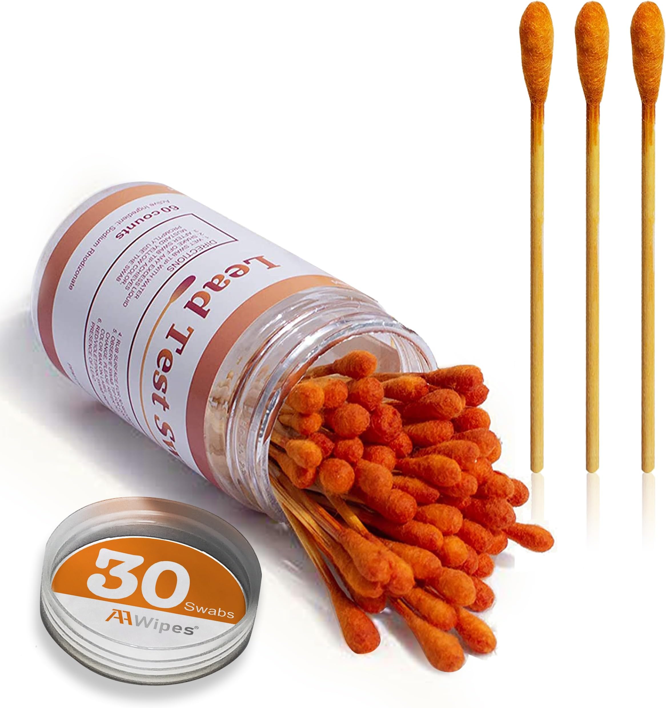 AAwipes Lead Test Kit (30 Rapid Testing Swabs) 30-Second Results. Dip in White Vinegar. Home Use for All Surfaces - Painted, Dishes, Toys, Jewelry, Metal, Ceramics, Wood (LS30)