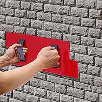 Vista 4 de Sellos de hormigón de poliuretano grande Esteras de textura de piedra Herramienta de estampado Impresión de cemento rojo (15.7 * 7.9 in)