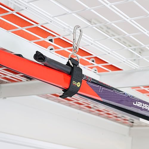 Miniatura 8 de Hook 'n Hang Wrap-It Storage Straps - Correas de mosquetón de 12 pulgadas (paquete de 2) para usar como soporte de cable de extensión, correas