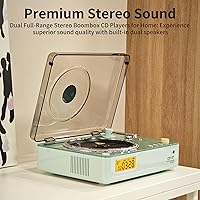 Vista 5 de Portable CD Player Boombox with Bluetooth, 40mm Speakers, LCD Display, USB Port, SD Card Slot