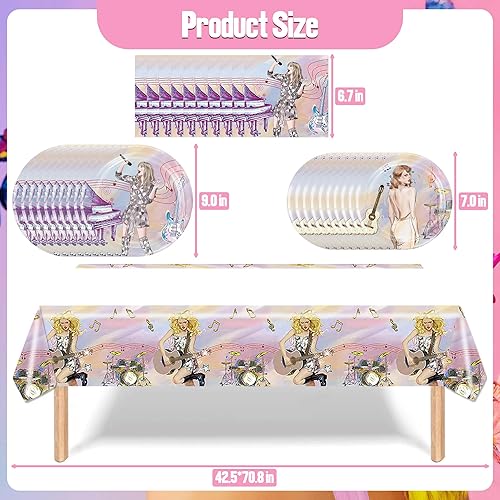 Miniatura 4 de Decoraciones temáticas de cumpleaños, juego de vajilla temática rosa, decoraciones de fiesta, incluye 20 platos, 20 servilletas, 1 pancarta, 1