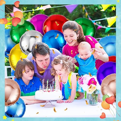 Miniatura 7 de 200 globos de papel de aluminio de 18 pulgadas de forma redonda, globos de helio, globos de Año Nuevo, globos de fiesta para niños para decoraciones