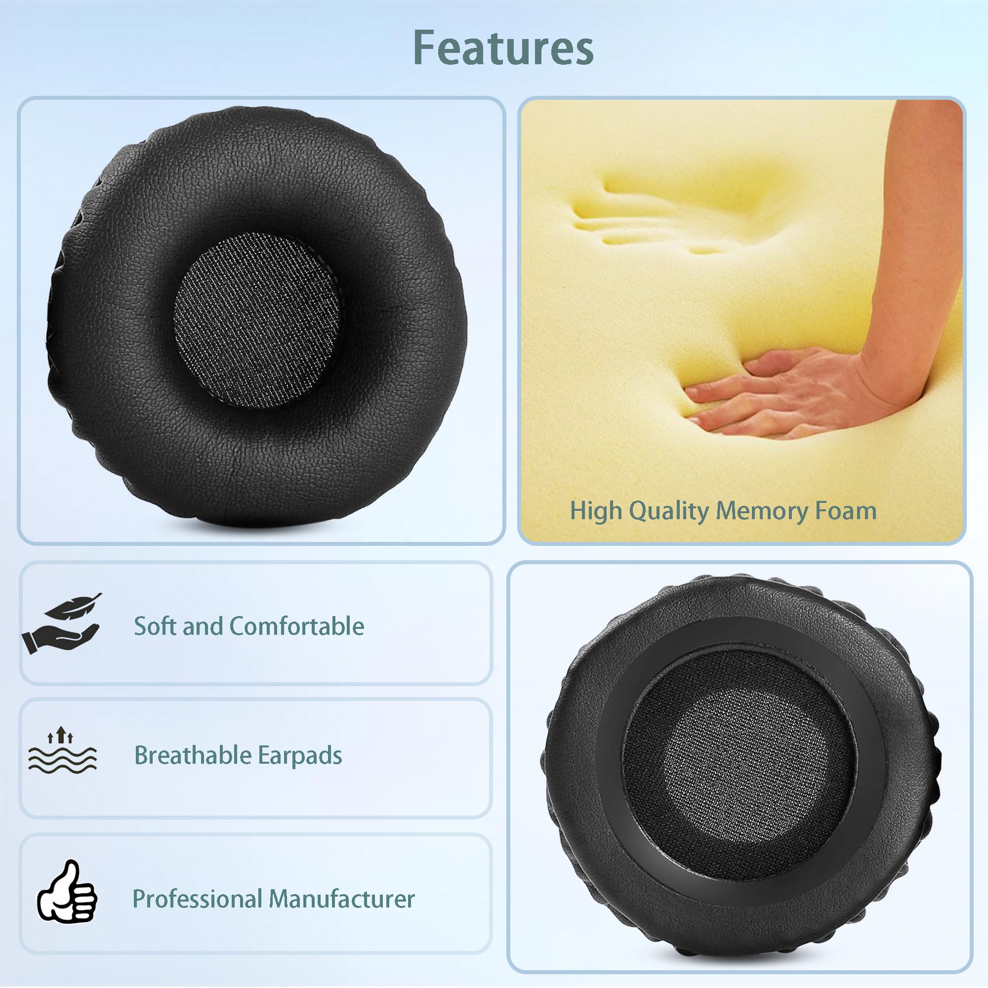 INF - Cuscino Di Ricambio Per Cuscinetti Auricolari Per Sony Wireless Ps3/ps4/cechya-0080 Black - Foto 2