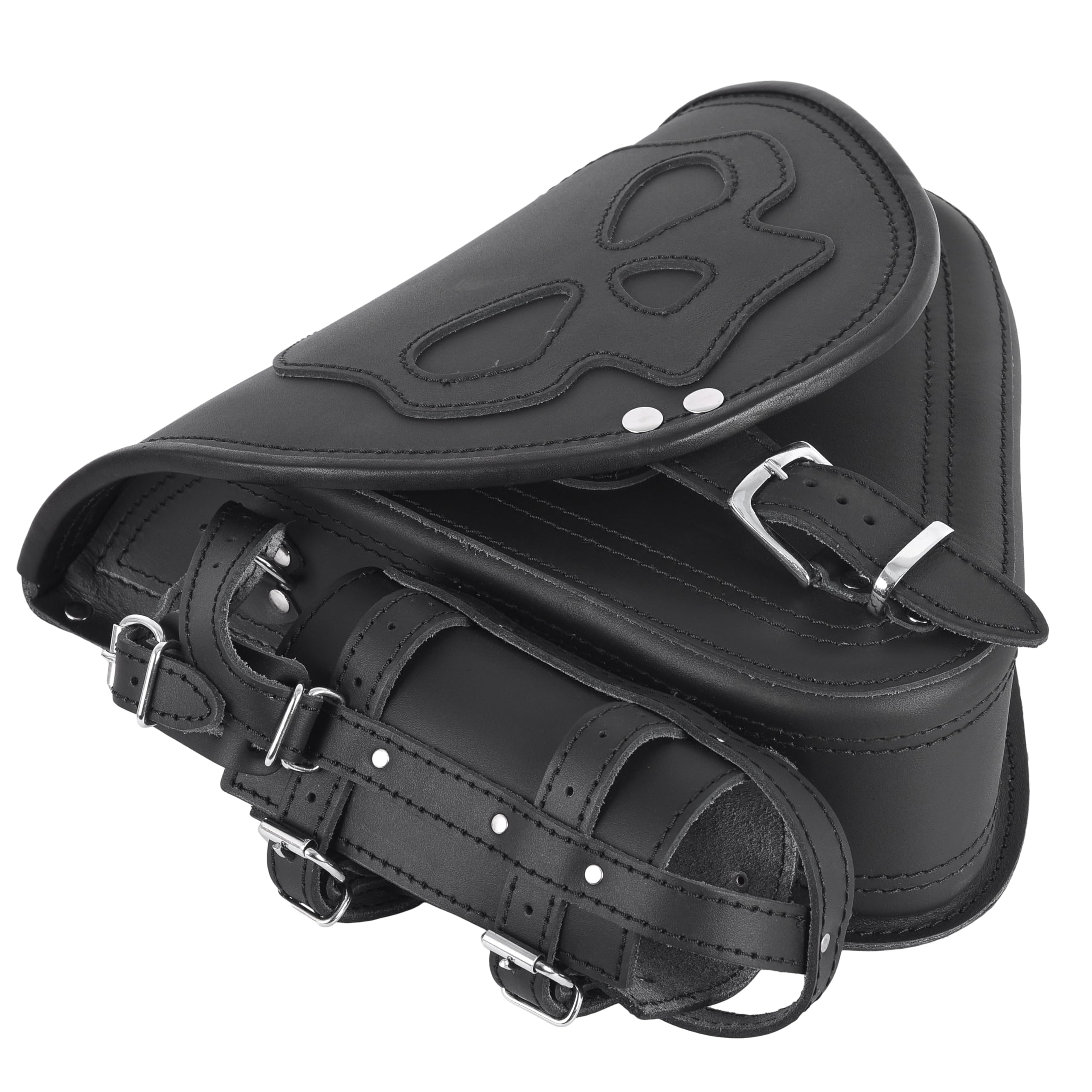 Diablo Skull Sacoche latérale de Moto, Compatible avec Harley Davidson Softail Compatible avec Fatboy Heritage Fat Bob 2018, Sacoche de Moto