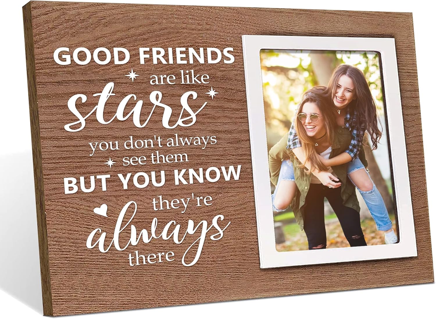 Msyueos Good Friends Are Like Stars Unique Brown Wooden