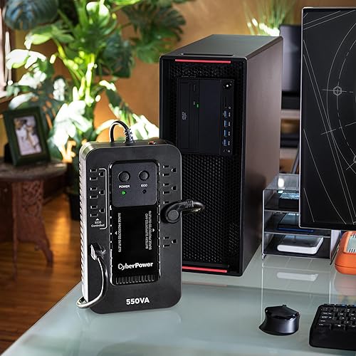 Miniatura 6 de CyberPower EC550G Ecologic UPS batería de reserva y protector contra sobretensiones, 550VA330W, 8 tomas, modo ECO, compacto, certificado UL