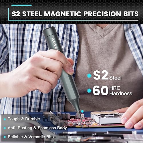 Miniatura 8 de AM ARROWMAX - Juego de destornilladores de precisión 96 en 1, destornillador magnético con caja de aluminio y juego de destornilladores de