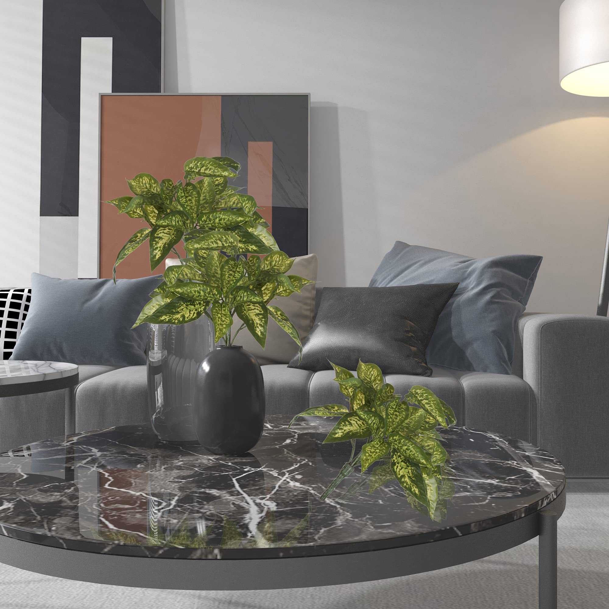 Luxsego - Plantas Artificiales De Caña Con Flores Verdes, Pasto De Pampas De Seda Alta En Maceta Para El Hogar, Oficina, Decoración De Boda, Plantas Sintéticas Para Ella O él (46 Pulgadas
