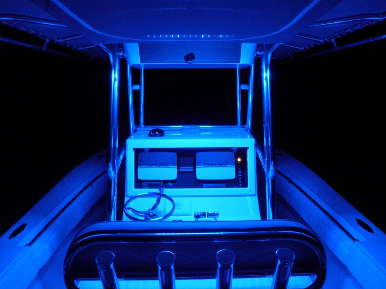 4x Blue LED Boat Light Waterproof 12v Deck Storage Kayak Bow Trailer Bass
